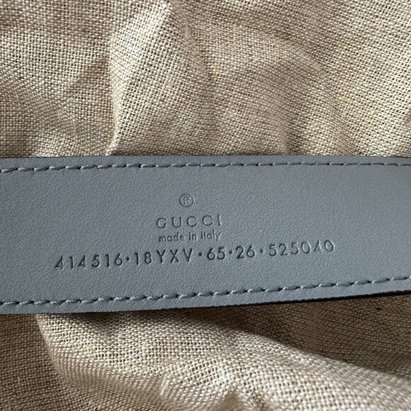 New 100% Authentic GUCCI Belt Marmont 414516 65 cm 26 In Grey Leather Logo - Picture 6 of 6